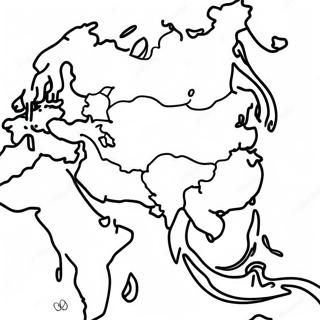 Asia Map Coloring Page | Asia coloring page