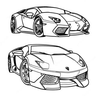 Fast Lamborghini Racing Coloring Page | Lamborghini Hot Wheels coloring page