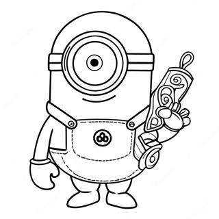 Minion Púrpura Páginas para Colorear