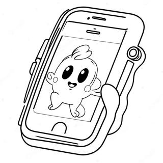 Cute Cartoon iPhone Coloring Page | iPhone coloring page