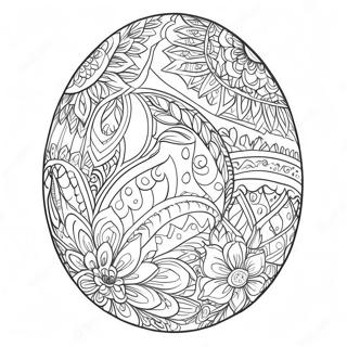 Intricate Easter Egg Patterns Coloring Page | Easter Adult coloring page