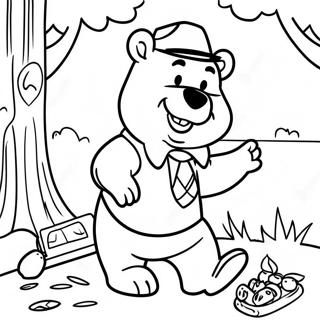 Yogi Bear Picnic Coloring Page | Yogi Bear coloring page