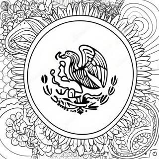 Vibrant Mexican Flag Coloring Page | Mexican Independence Day coloring page