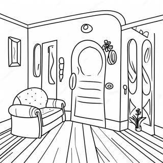 Cozy Welcome Home Coloring Page | Welcome Home coloring page