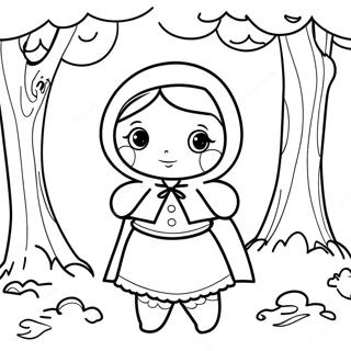 Page à colorier du Petit Chaperon Rouge | Page de coloriage Petit Chaperon Rouge
