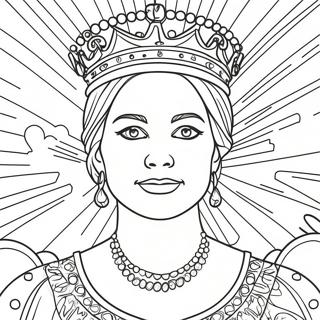 Queen with a Crown Coloring Page | Letter Q Worksheet coloring page