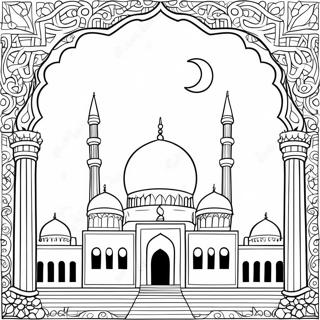 Islamic Mosque Coloring Page | Islamic coloring page