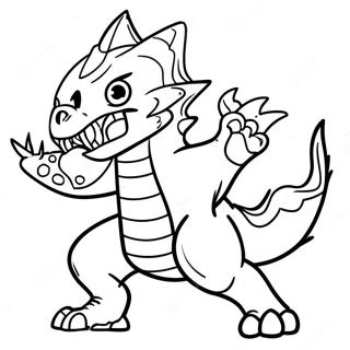 Ferocious Monster Hunter in Action Coloring Page | Monster Hunter coloring page