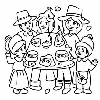 Traditional Las Posadas Celebration Coloring Page | Las Posadas coloring page