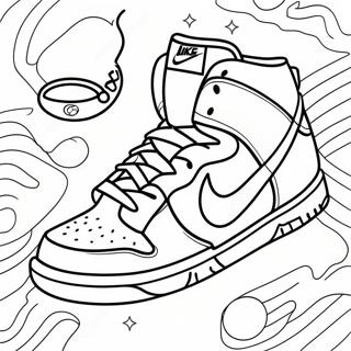 Colorful Nike Dunks Sneakers Coloring Page | Nike Dunks coloring page