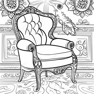 Fancy Armchair Coloring Page | Chair coloring page