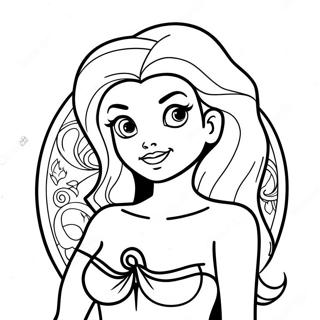 Rebellious Tattooed Ariel Coloring Page