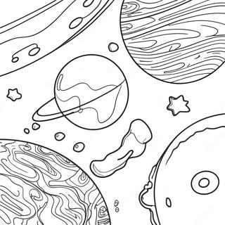 Universal Space Scene Coloring Page | Universal coloring page