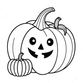 Cute October Pumpkin Coloring Page | Cute October coloring page