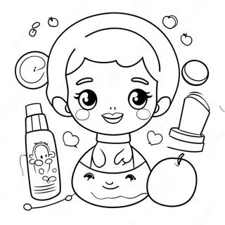 Cute Skincare Routine Coloring Page | Skincare coloring page