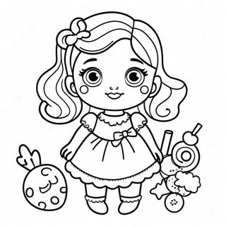 Candylicious Doll with Sweet Treats Coloring Page | Lol OMG Candylicious coloring page