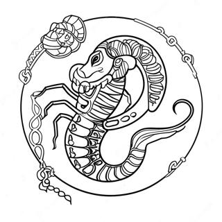 Scorpio Zodiac Sign Coloring Page | Scorpio coloring page