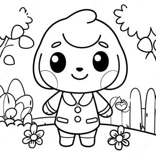 Animal Crossing Villagers Coloring Page | Animal Crossing coloring page