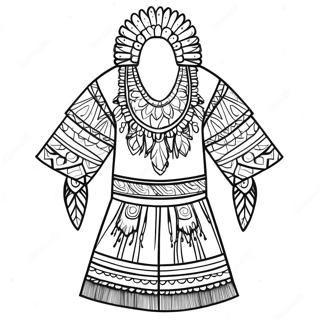 Traditional Indigenous Clothing Coloring Page | Indigenous coloring page