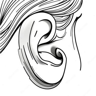 Realistic Human Ear Coloring Page | Ear coloring page