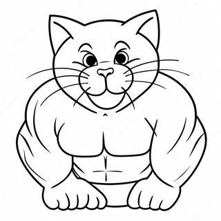 Meowscles Flexing Muscles Coloring Page | Meowscles coloring page