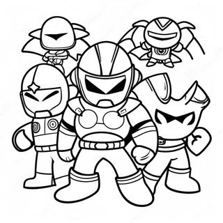 Miniforce Heroes in Action Coloring Page | Miniforce coloring page