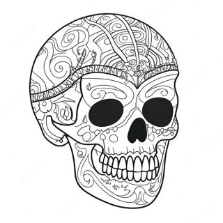 Punk Goth Skull Coloring Page | Punk Goth coloring page