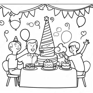 Celebration Party Scene Coloring Page | Celebration coloring page