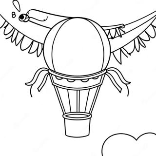 Festive Balloon and Streamer Coloring Page | Celebration coloring page
