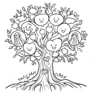 Family Tree Coloring Page | Family Tree coloring page