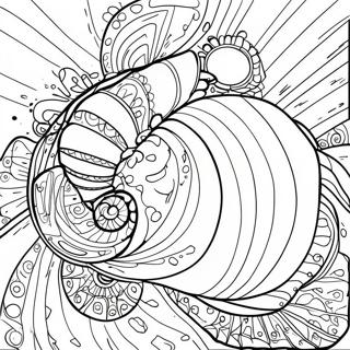 Spiral Seashell Coloring Page | Seashell coloring page