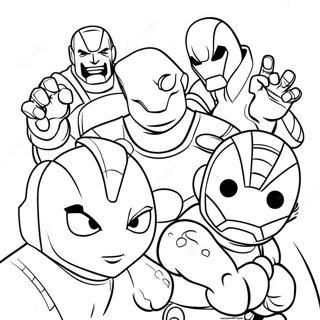 Cute Avengers Team Coloring Page | Easy Avengers coloring page