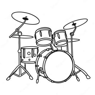 Colorful Drum Set Coloring Page | Drum coloring page