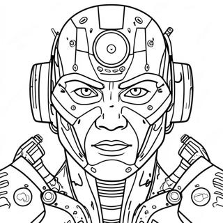 Cyborg Coloring Page | Cyborg coloring page