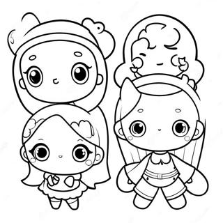 Cute Gacha Club Characters Coloring Page | Gacha Club coloring page