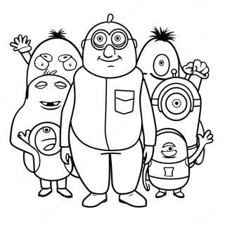 Gru and Minions Adventure Coloring Page | Despicable Me 3 coloring page
