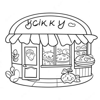 Cute Bakery Shop Coloring Page | Shops coloring page