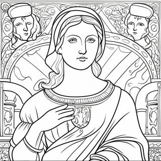 Renaissance Art Masterpieces Coloring Page | Renaissance coloring page