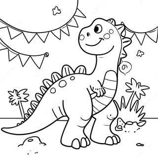 Dinosaur Birthday Party Coloring Page | Dinosaur Birthday coloring page
