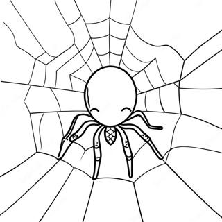 Spooky Spider Web Coloring Page | Spider Web coloring page