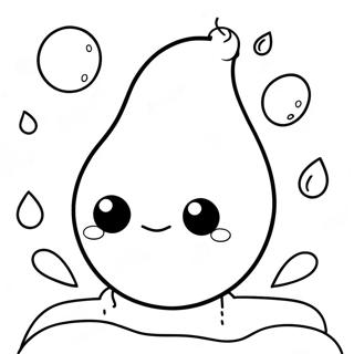 Cute Raindrop Characters Coloring Page | Raindrop coloring page