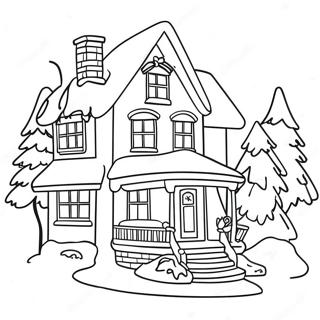 Christmas House Coloring Page | Christmas House coloring page
