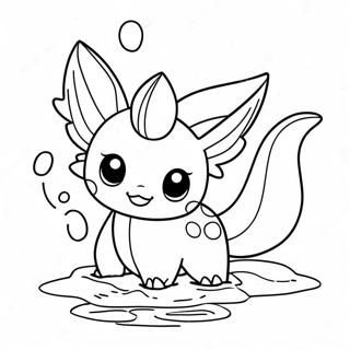 Cute Vaporeon Swimming Coloring Page | Vaporeon coloring page