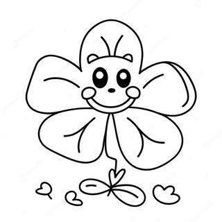 Cute Shamrock with Smiling Face Coloring Page | Shamrock -s coloring page