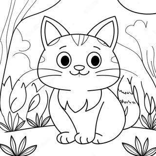 Nature Cat Coloring Page | Nature Cat coloring page