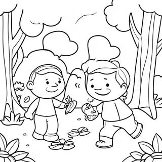 Little People Playing in the Park Coloring Page | Little People coloring page