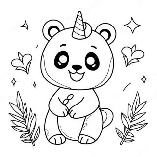 Magical Unicorn Panda Adventure Coloring Page | Unicorn Panda coloring page