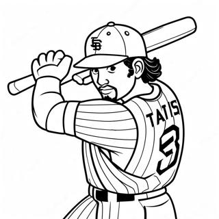 Fernando Tatis Jr Swinging Bat Coloring Page | Fernando Tatis Jr coloring page