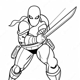 Deathstroke with Sword Coloring Page | Deathstroke coloring page