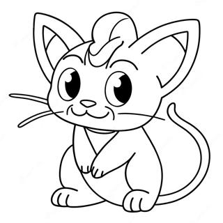 Pokemon Meowth Coloring Page | Pokemon Meowth coloring page